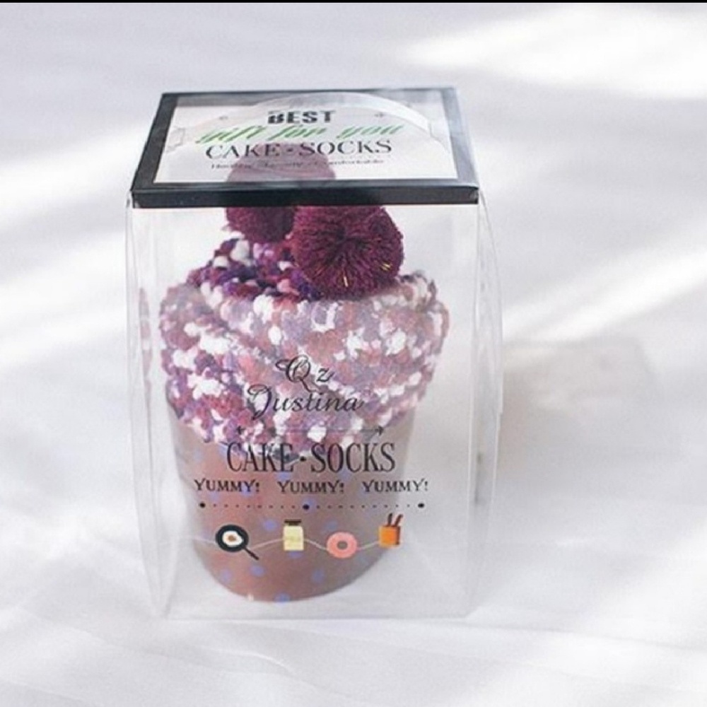 Fuzzy Cupcake Socks w/Ornamental Box - Picture 3 of 4
